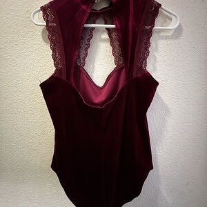 Madewell Red Sleeveless Backless Bodysuit